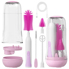 Electric Bottle Brush Cleaner Portable Baby Bottle Washer Travel Bottle Cleaner Brush Set Perfect Essentials Gift for Mom(Purple)