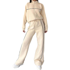 Women's Long Sleeve Half-Turtleneck Cardigan & Trousers Set
