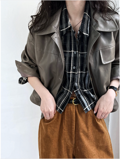 Women's Fall Lapel Short Motorcycle Jacket