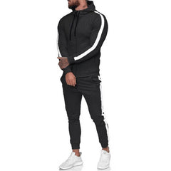 Men's Hooded Zip-Up Athletic Tracksuit Set