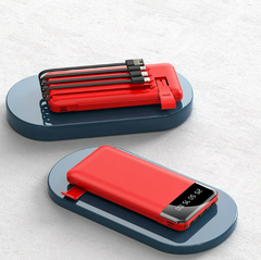 Ultra-Thin Portable Power Bank with Built-in Cable
