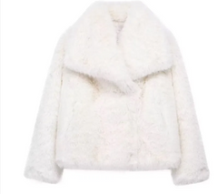 Winter Plush Coat Fashion Thicken Lapel Outwear Casual Long Sleeve Tops Womens Clothing