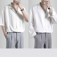 Men's Loose Casual Draped Ice Silk Shirt