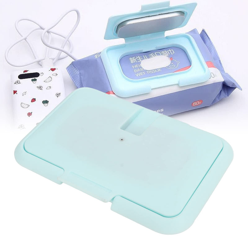 Dioche Portable Baby Wipe Warmer Constant Temperature Wet Wipes Dispenser Keep Wipes Moist Warm for Babies Newborn Essentials (Light Blue)