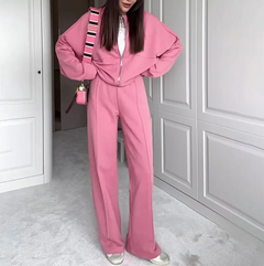 UrbanEase Zip-Front Sweater & Trousers Set