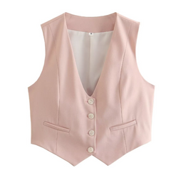 Color Flex Women's Single-Breasted Suit Vest